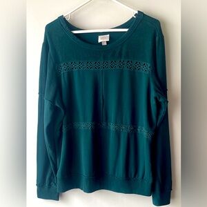 Knox Rose Chic Green Lace Accent Top